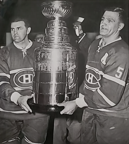 Maurice "Rocket" Richard and Bernie Geoffrion with 1959 Stanley Cup