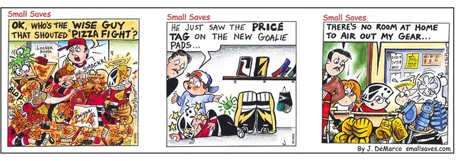 Three Small Saves hockey cartoons