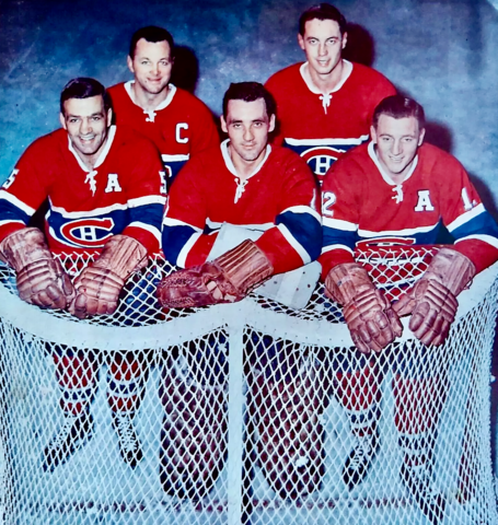 Bernie Geoffrion, Doug Harvey, Jacques Plante, Jean Béliveau, Dickie Moore 1960