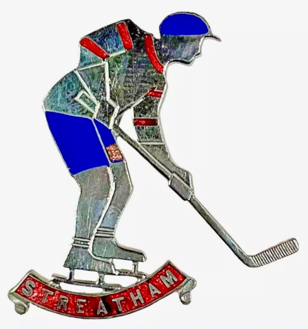 Vintage Ice Hockey Pin - Streatham Hockey Pin - Streatham Hockey History