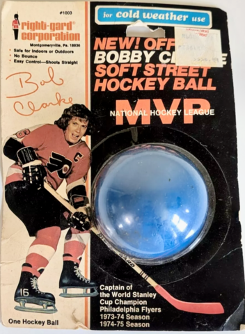 Vintage Street Hockey Ball 1975 Bobby Clarke Street Hockey Ball