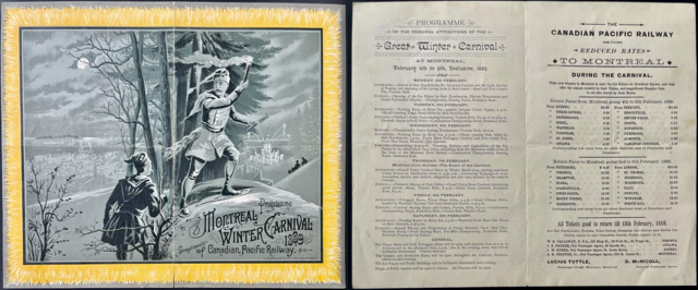 Montreal Winter Carnival Program 1889