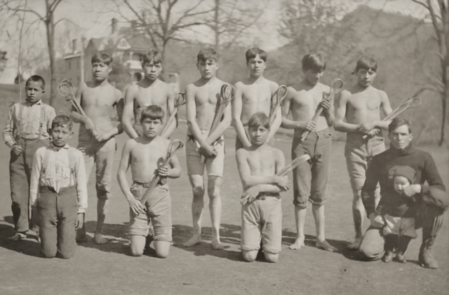 Cherokee Indian Children with Indian Ballsticks 1925 Cherokee Stickball