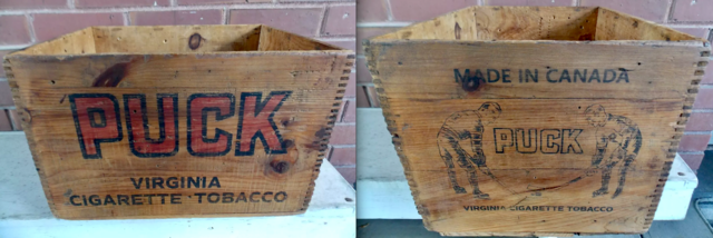 Puck Tobacco Tin Shipping Box 1915