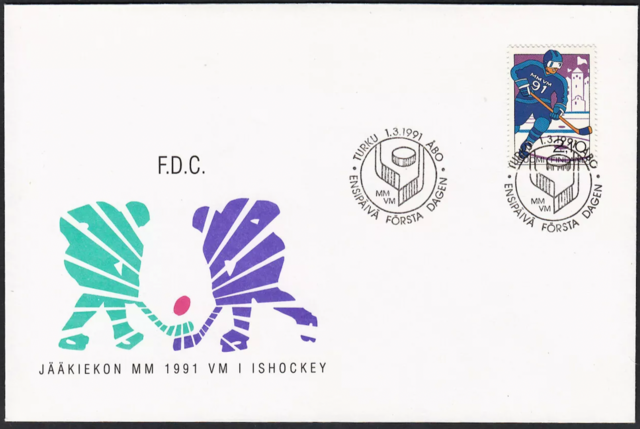 1991 Ice Hockey World Championships First Day Cover - Finland