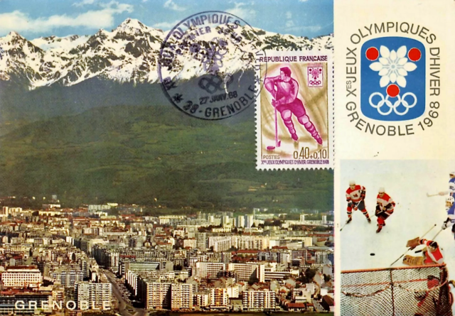 Grenoble Winter Olympics Postcard 1968 Xes Jeux Olympiques D'hiver