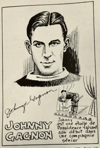 Johnny Gagnon Caricature 1930 Montreal Canadiens