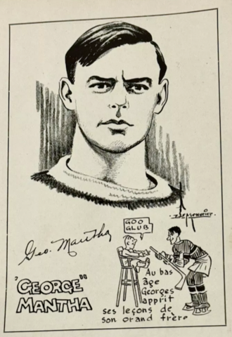 Georges Mantha Caricature 1930 Montreal Canadiens