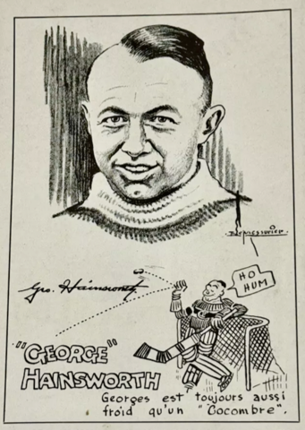 George Hainsworth Caricature 1930 Montreal Canadiens