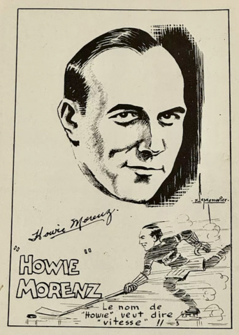 Howie Morenz Caricature 1930 Montreal Canadiens