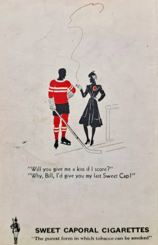 Sweet Caporal Cigarettes Hockey Ad 1939