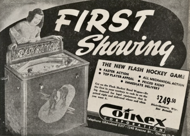 Flash Hockey Ad 1946 - Vintage Hockey Arcade Game