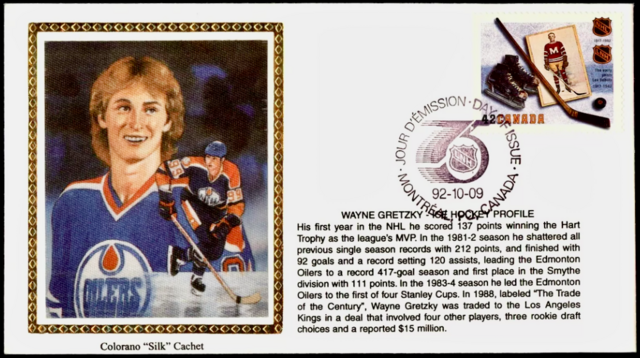 Wayne Gretzky First Day Cover 1992 NHL 75th Anniversary First Day Cover