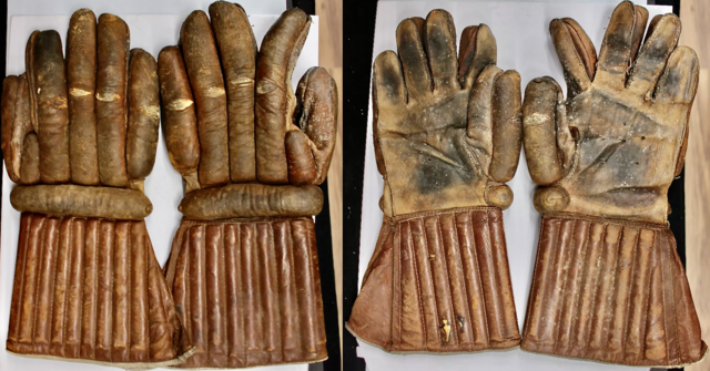 Antique Ice Hockey Gloves 1920s Alex Taylor & Co Hockey Gloves