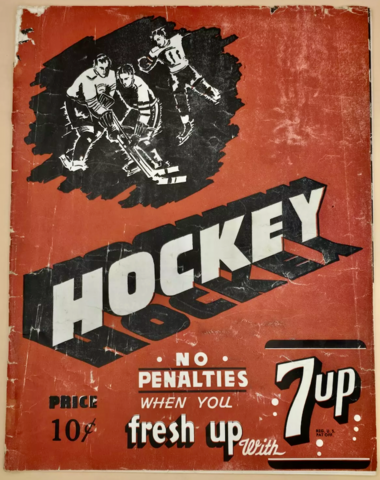 Vintage 7up Hockey Ad 1945