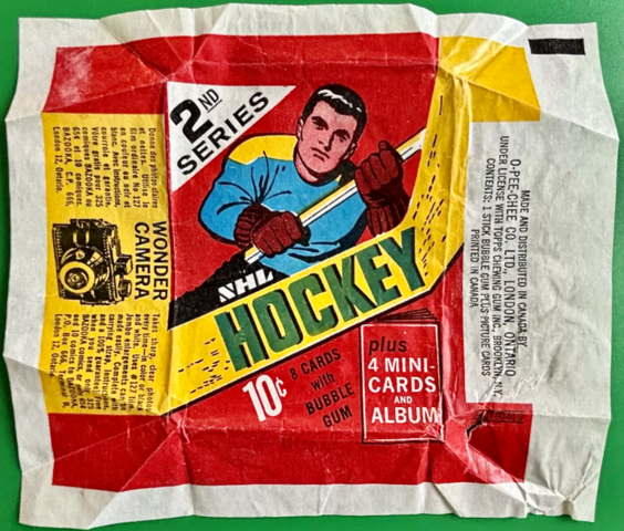 1969-70 O-Pee-Chee Hockey Card Wrapper Wax Wrapper - Series 2