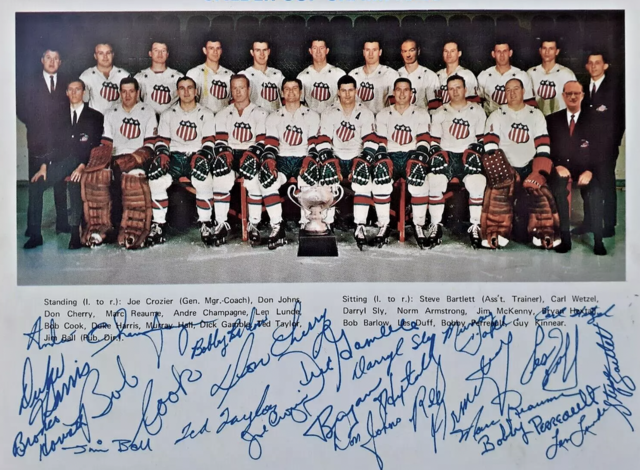 Rochester Americans 1968 Calder Cup Champions autographed team photo