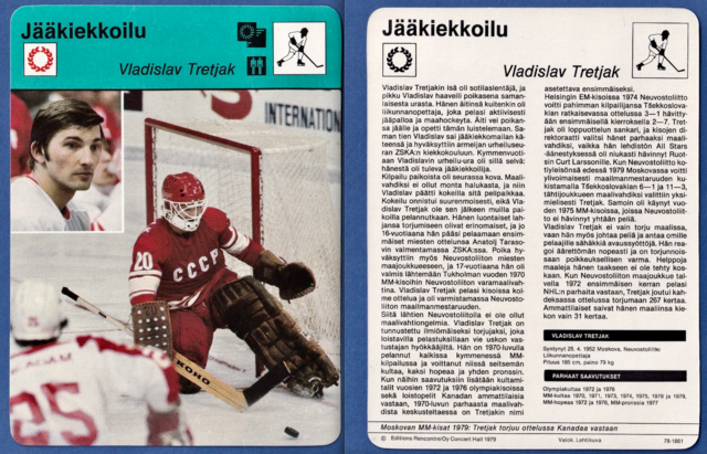 Vladislav Tretiak / Владисла́в Третья́к Finnish Sportscaster Card 1979