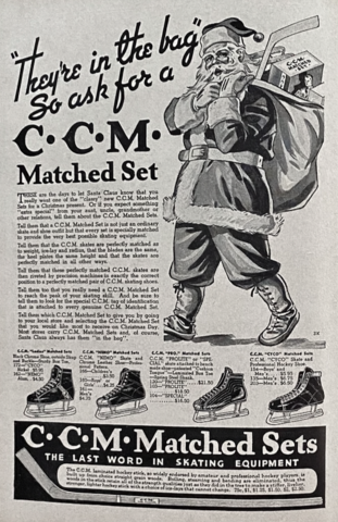CCM Matched Set 1937 CCM Christmas Ad