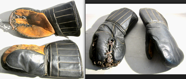 Antique Hockey Goalie Gloves 1940s WinnWell Goalie Glove