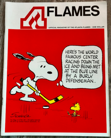 Snoopy Hockey 1973 Atlanta Flames Program Cover