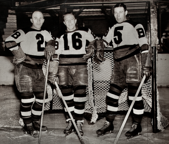 Eddie Shore, Art Jackson and Dit Clapper 1937 Boston Bruins
