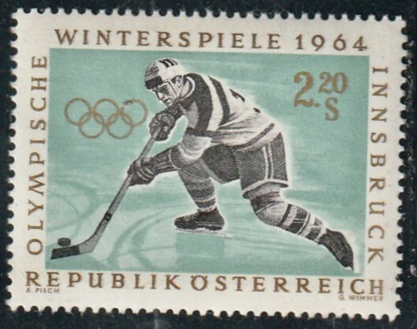 Austria Stamp for Innsbruck 1964 Winter Olympics - Hockey Stamps