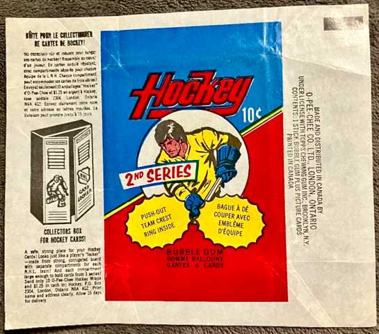 1973-74 O-Pee-Chee Hockey Card Wrapper Wax Wrapper - 2nd Series