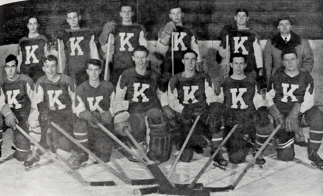Kingston Collegiate and Vocational Institute Hockey Team 1949 with Don Cherry