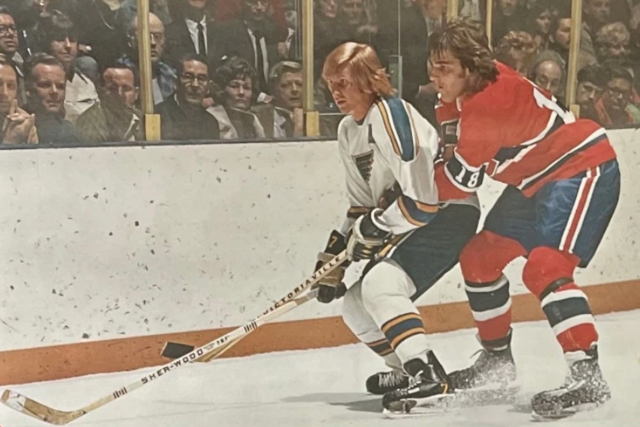 St. Louis Blues Garry Unger and Montreal Canadiens Serge Savard 1972