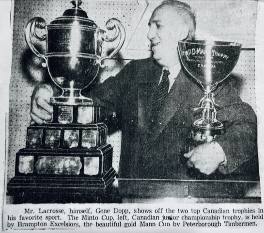 Gene Dopp with Minto Cup 1952 Mann Cup