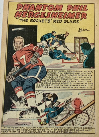 Hockey Comic - Phantom Phil Hergesheimer "The Rockets' Red Glare" 1947