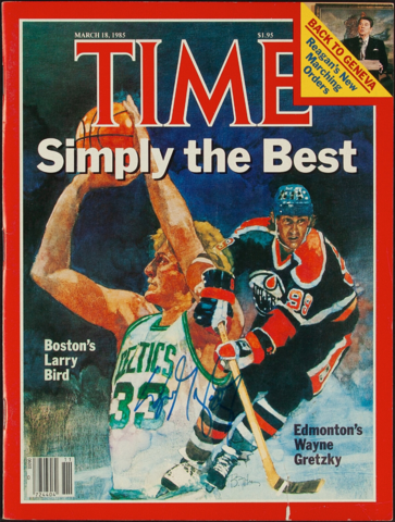 Wayne Gretzky Time Magazine Cover Larry Bird 1985