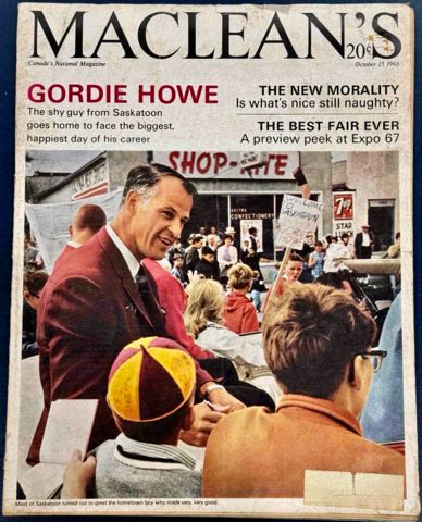 Gordie Howe on cover of Maclean's Magazine 1966