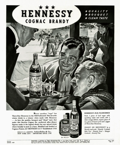 1939年のHennessyコニャックのヴィンテージ広告ポスター 1939年のHennessyコニャックのヴィンテージ広告ポスター Vintage