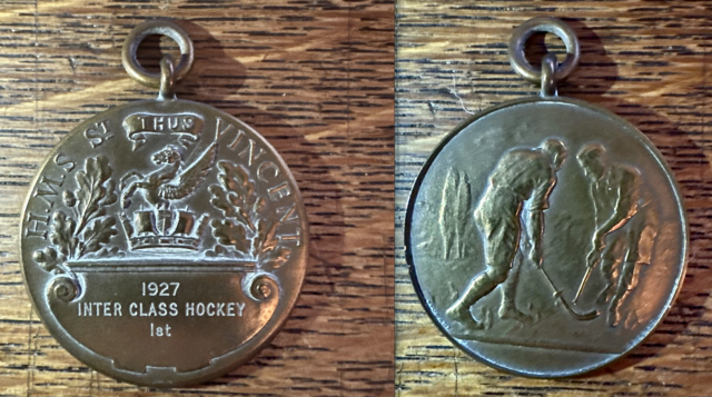 Antique Royal Navy Hockey Medal 1927 H.M.S St Vincent