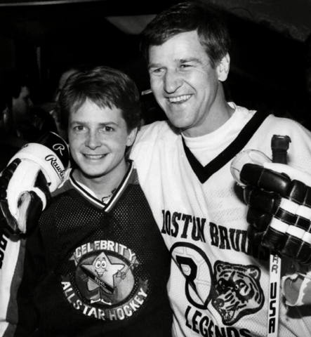 Michael J. Fox and Bobby Orr 1988 Celebrity Legends Challenge