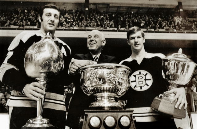 Phil Esposito Hart Trophy & Art Ross Trophy Winner 1969 Bobby Orr Norris Trophy 