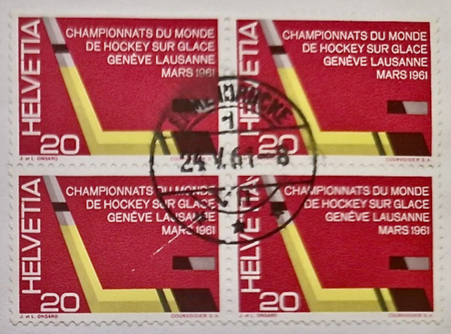 Ice Hockey World Championship Stamps 1961 Helvetia 20 Stamp