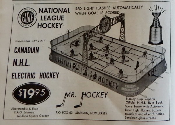 Vintage Table Hockey Game 1961 Eagle Toys Canadian N.H.L. Electric Hockey