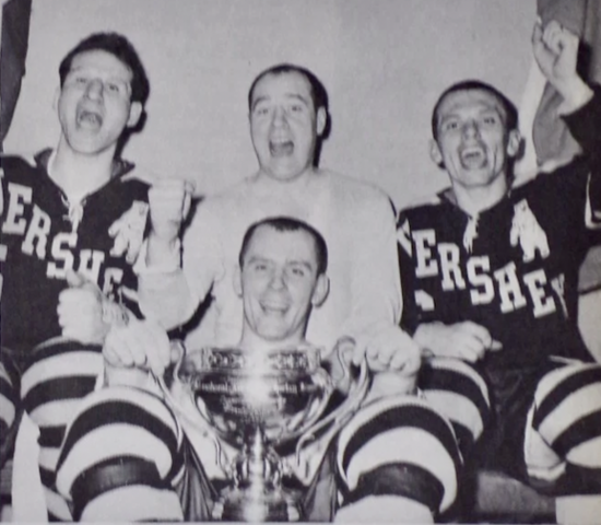 Larry Zeidel, Bob Perreault, Howie Yanosik & Jack Price with 1959 Calder Cup