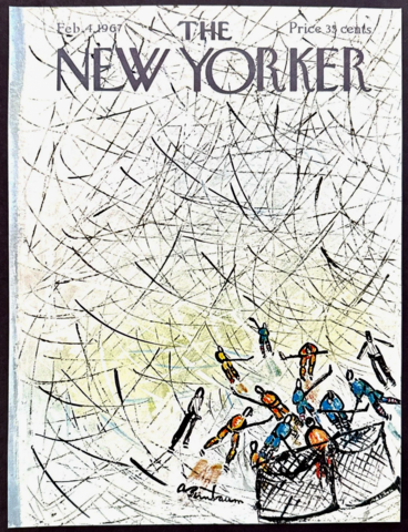 The New Yorker Magazine 1967 Ice Hockey Cover