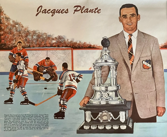 Jacques Plante 1959 Sport Revue Calendar NHL Stars Art by Tex Coulter