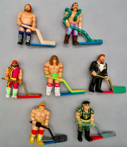 WWF Super Stars Shoot-Out Table Top Hockey Players 1991