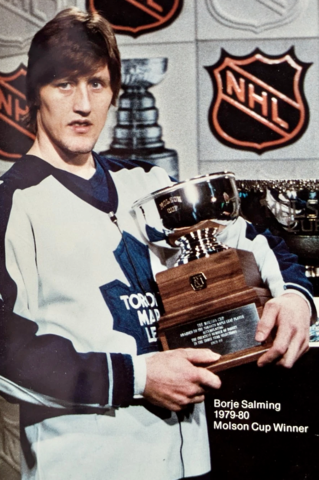 Toronto Maple Leafs Legend Börje Salming with 1980 Molson Cup