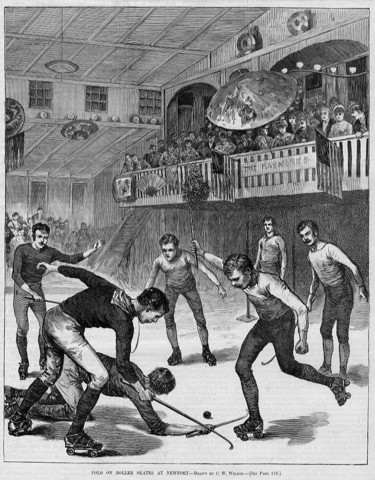 Roller Polo at Newport - Harper's Weekly - September 8, 1882