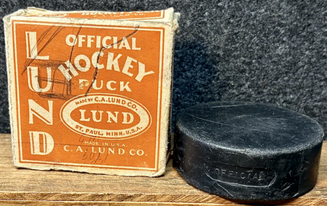 Lund Official Hockey Puck 1940s Lund Hockey Puck