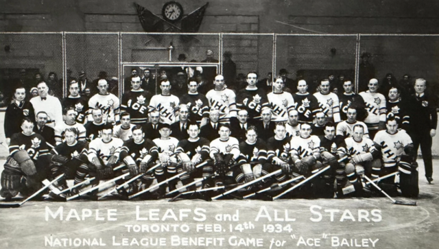 Ace Bailey Benefit Game 1934 Maple Leafs and All Stars