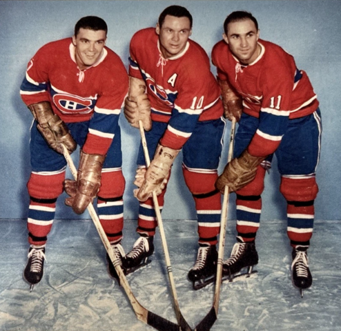 Montreal Canadiens Star Defencemen 1959 Jean-Guy Talbot, Tom Johnson, Bob Turner