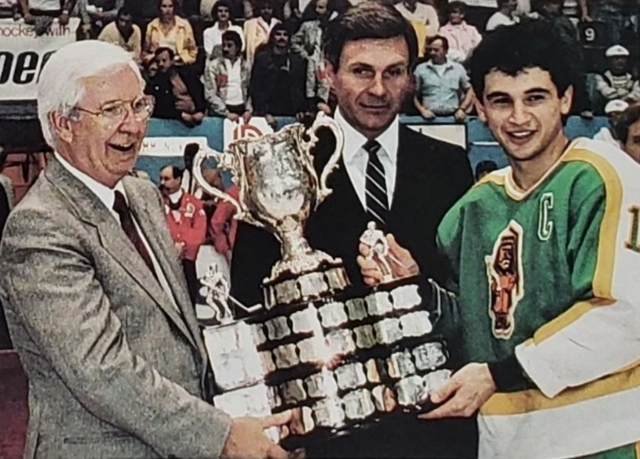 Prince Albert Raiders Dan Hodgson 1985 Memorial Cup - Frank Leville, Cliff Gabel